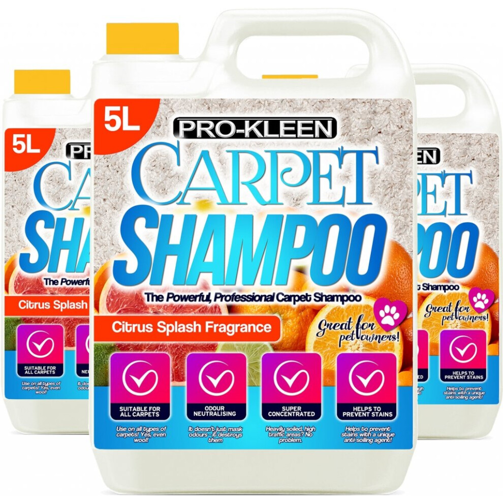 (15L, Citrus Splash) ProKleen Carpet Deep Cleaning Shampoo Solution