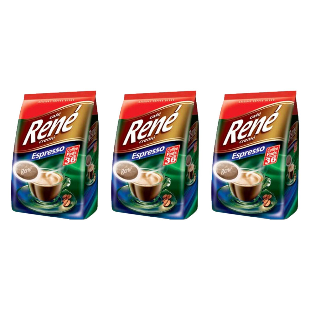 Rene Philips Senseo Luxury Cafe Creme Espresso Coffee Pads Pods Bag 252 G (Pack Of 3, Total 108 Coffee Pads)