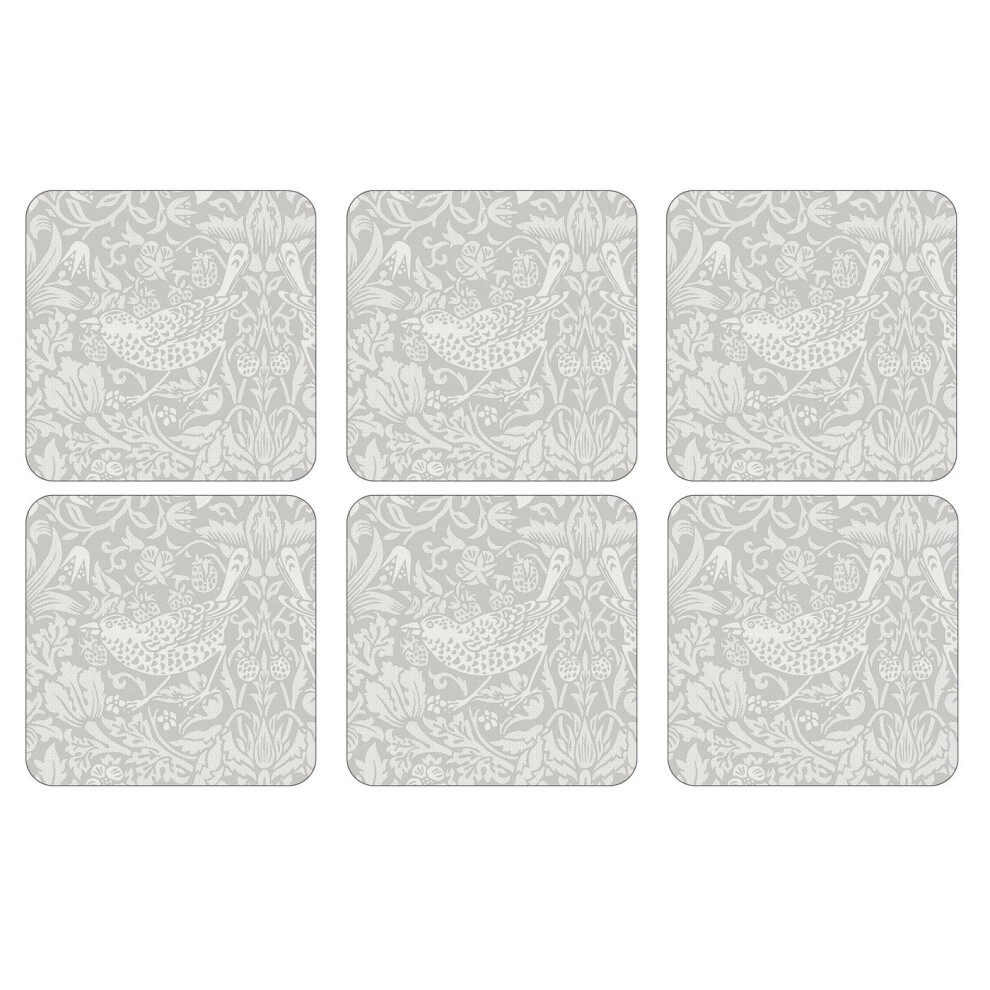 William Morris Pure Strawberry Thief Coasters, Set of 6