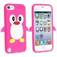 (Pink) Ameego 3D Penguin Silicone Gel Case Cover For iPod Touch 5th Generation
