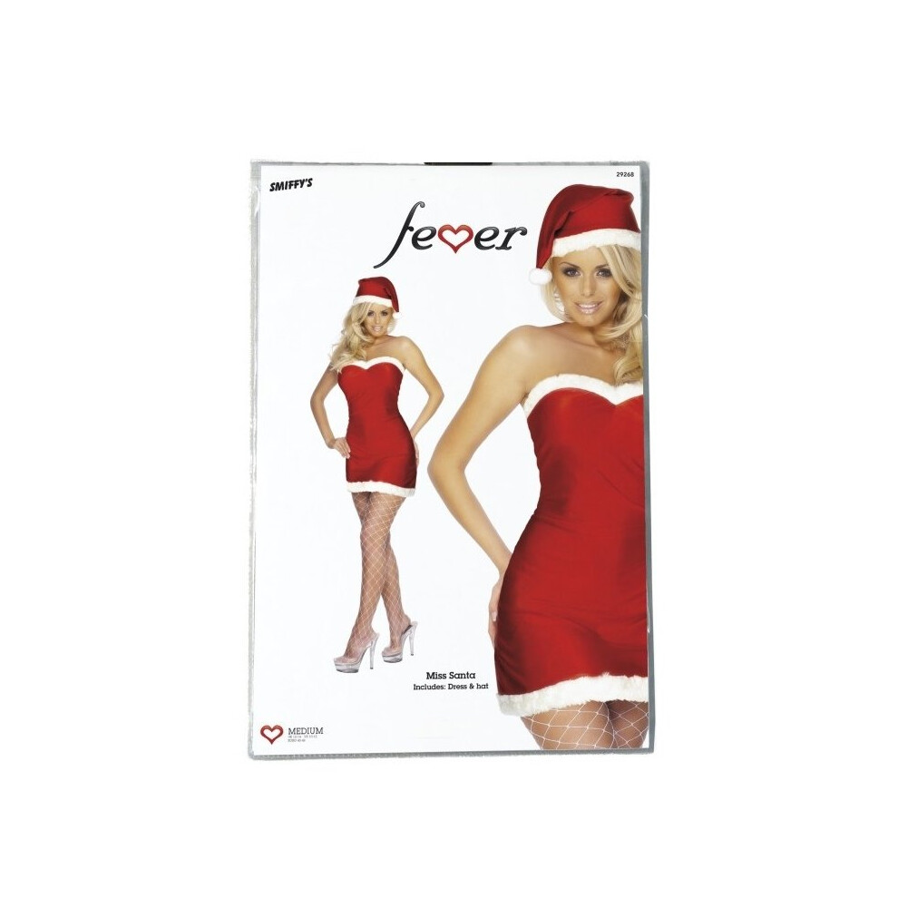 Smiffy's Miss Santa 29268 Christmas Fancydress Fever Large Uk 16-18 Red