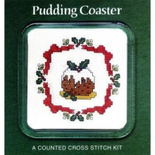 Textile Heritage counted Cross Stitch Kit - Christmas Pudding Coaster Kit