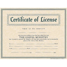 B & H Publishing 152906 5.5 x 3.5 in. Certificate License Minister - Pack of 6