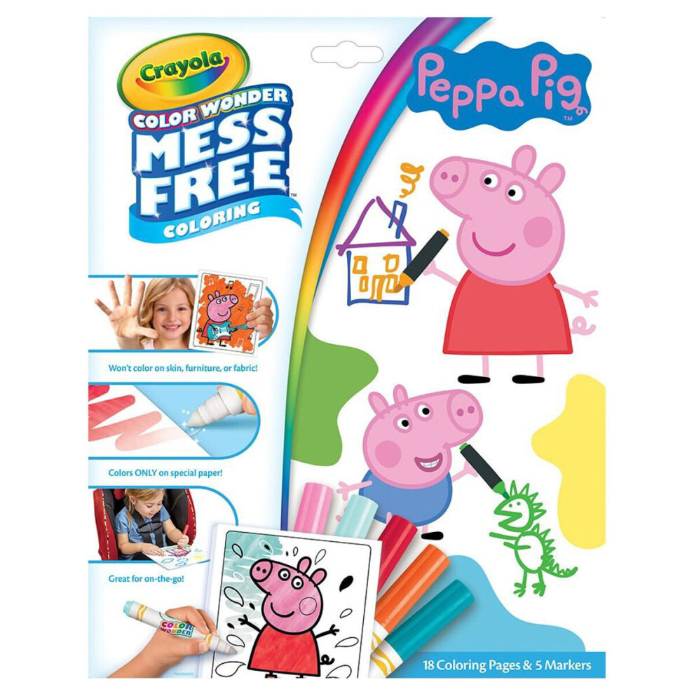 Crayola 75-7000 Peppa Pig Color Wonder Mess Free Book, Multi