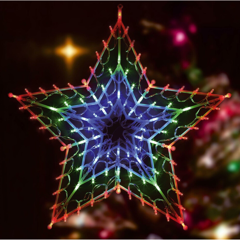 100 Led Multi Colour Star Silhouette Light Window Decoration Chaser Light Xmas