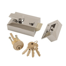 (Chrome Standard) iON Hardware Front Door Nightlatch Lock
