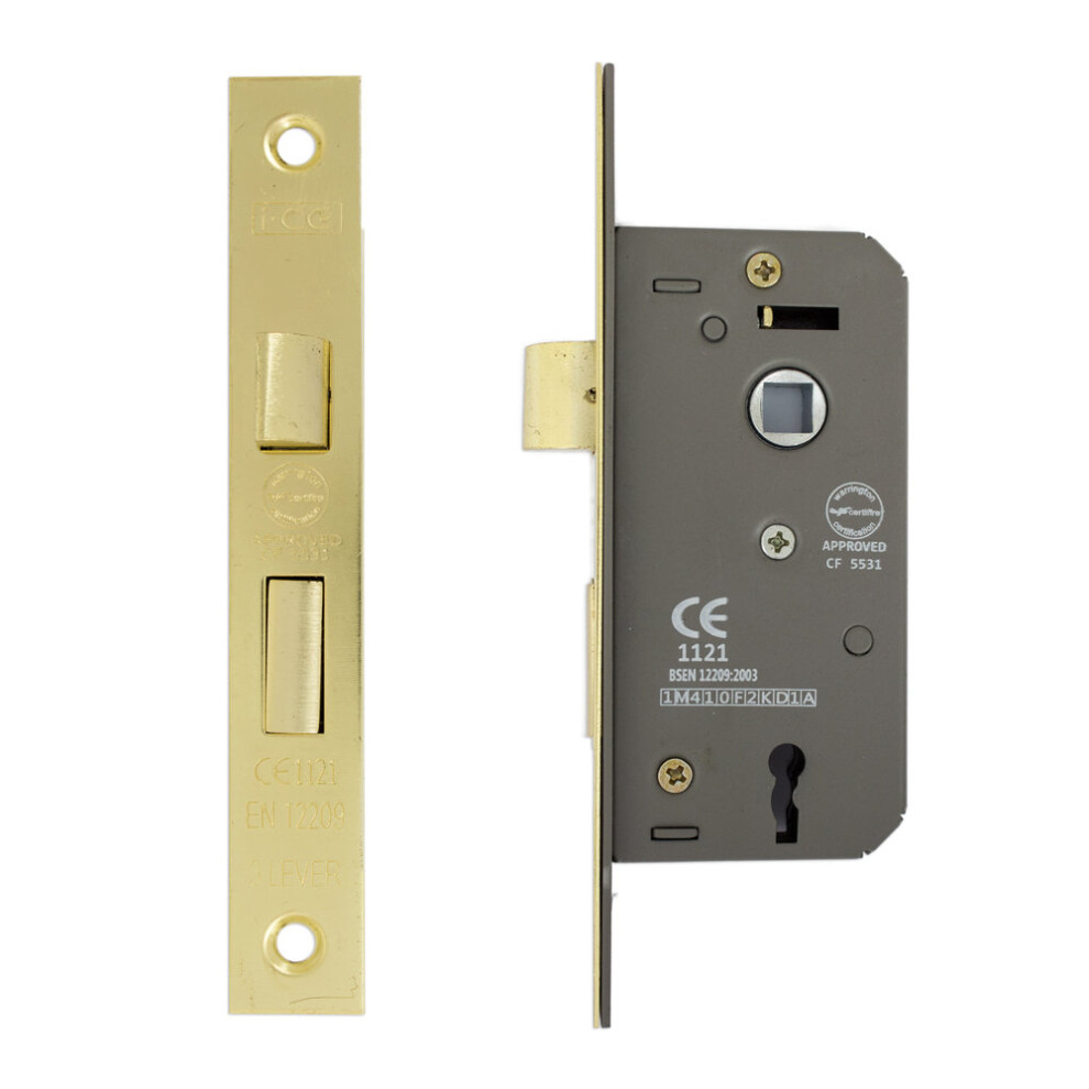 (50 mm (31 mm Backset), Electro Brass) i-CE Locking Systems 3 Lever Fire Rated Sash Locks