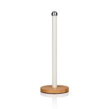 (White) Swan Nordic Towel Pole with Bamboo Base