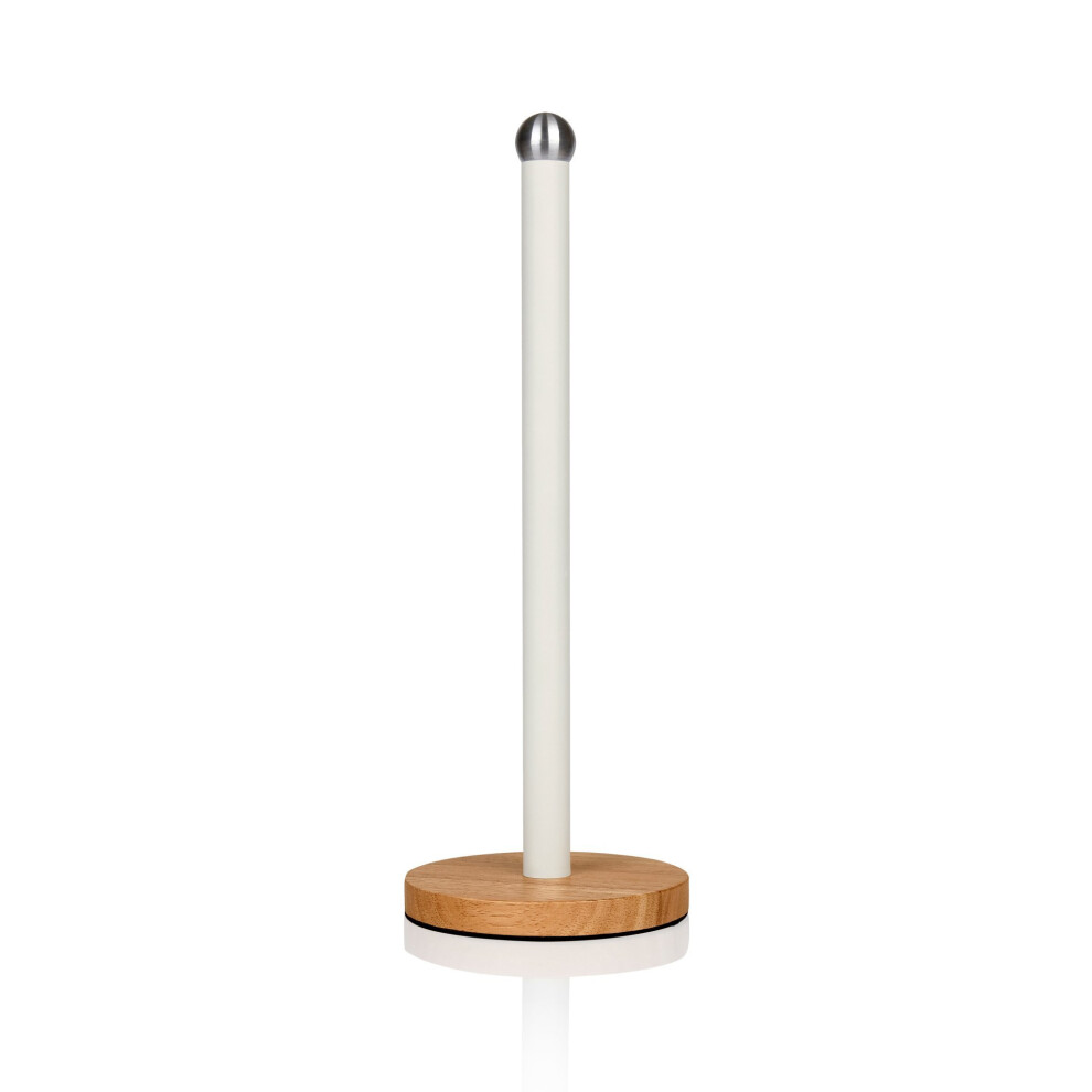 (White) Swan Nordic Towel Pole with Bamboo Base