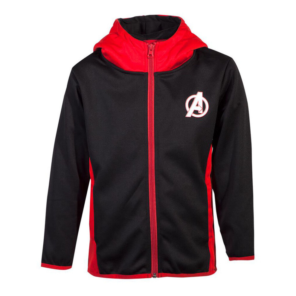 Marvel Avengers Logo Teq Full Zipper Hoodie Kid's Unisex 146/152 Black/Red HD742414AVG-146/152