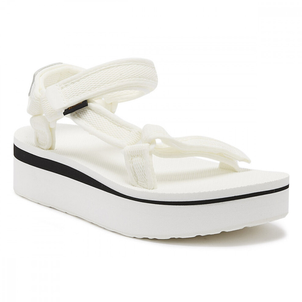 (UK 3) Teva Flatform Universal Mesh Print Womens White Sandals