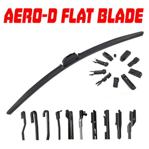 Pair Aero-D Flat Front Windscreen Wiper Blades Set 28" 700mm 26" 650mm Multi Fit 1