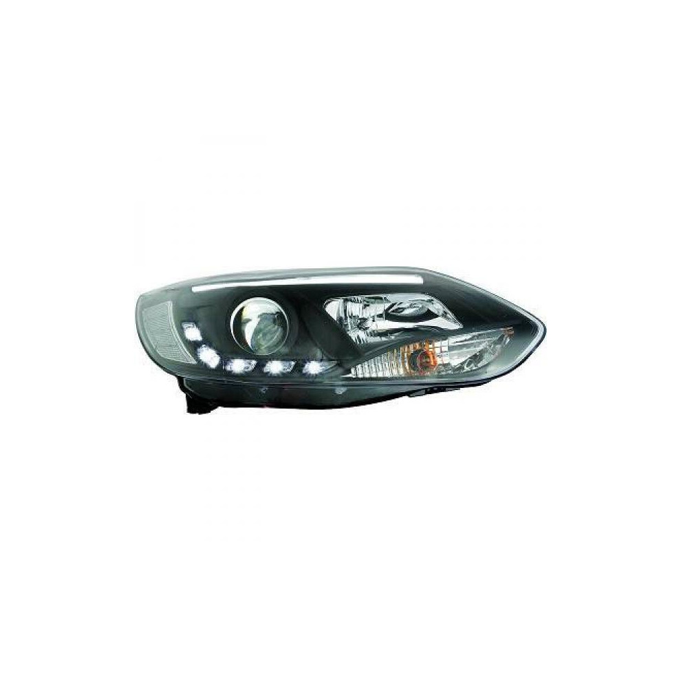 Lhd Projector Headlights Pair Led Lightbar Drl Clear H7 H1 Ford Focus Iv 11-On Black 4052355357243
