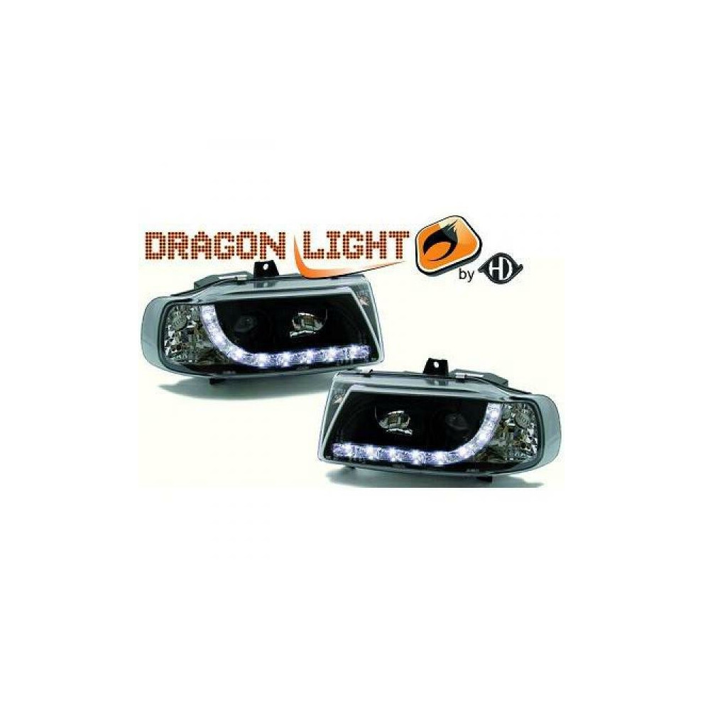 Lhd Projector Headlights Led Dragon Drl Lights Seat Ibiza Cordoba 95-99 Black 4052355196545