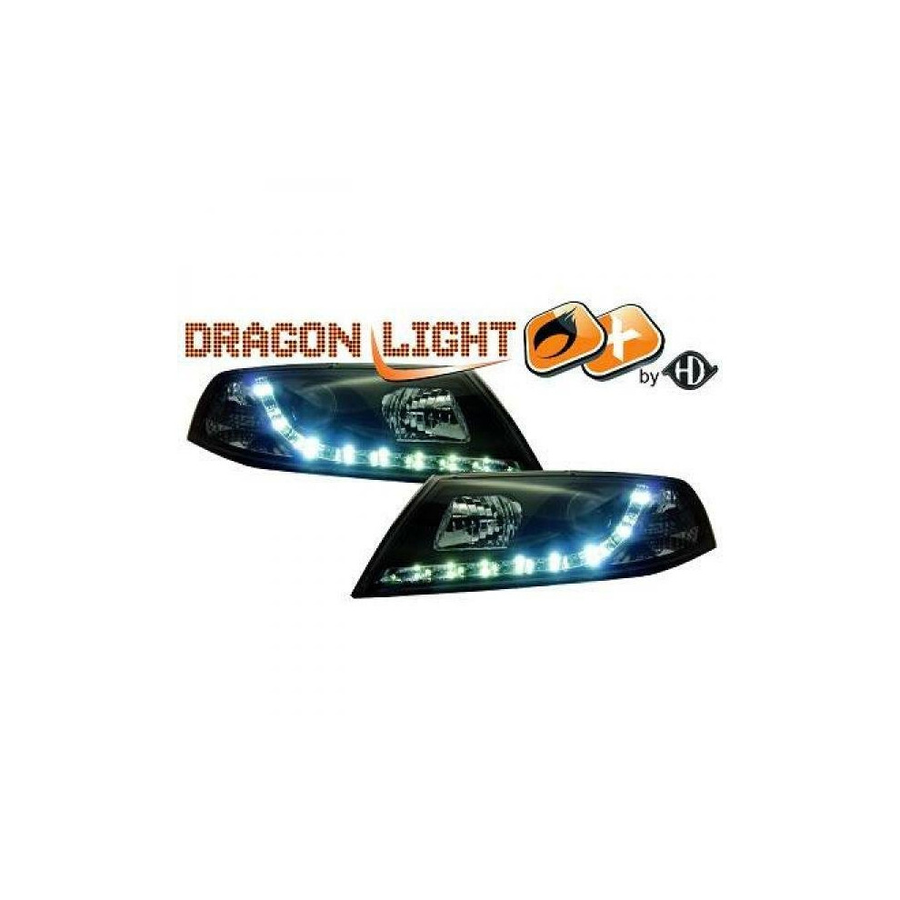Lhd Projector Headlights Led Dragon Drl Lights D1s H1 Skoda Octavia 04-08 Black 4052355206503