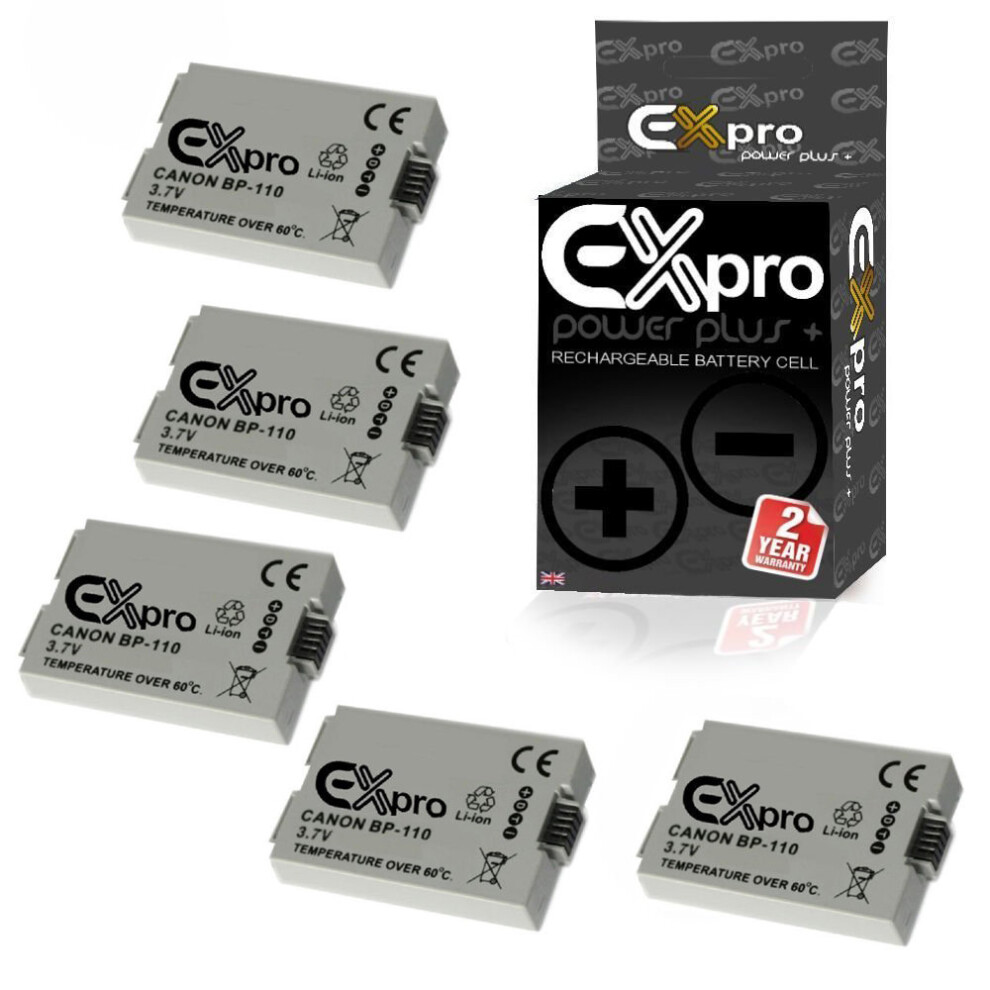 Ex-Pro Digital Camera Battery X2 Bp-110 Bp110 For Canon Hf R20 Hf R206 5055256971975