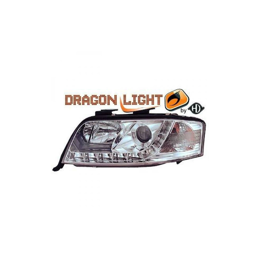 Lhd Projector Headlights Pair Led Dragon Drl Lights Clear Chrome Audi A6 Typ 4B 01-04 4052355006967