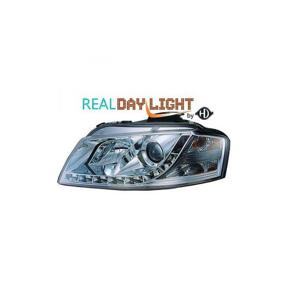Lhd Projector Led Drl Headlights Headlamp Pair Clear Chrome Audi A3 03-08 4052355009654