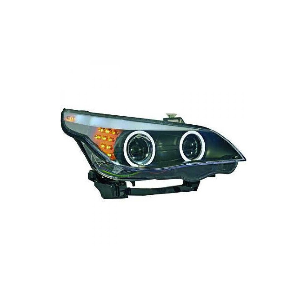 Lhd Projector Headlights Pair Angel Eyes Clear D2s H7 Bmw E60 61 03-05 Black 4052355362605