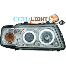 LHD Right Left OS NS CCFL Projector Headlights Pair Clear Chrome Audi A3 96-03