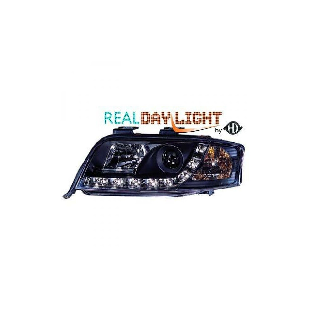 Lhd Projector Led Drl Headlights Pair Clear Audi A6 Typ 4B 01-04 Black 4052355277817