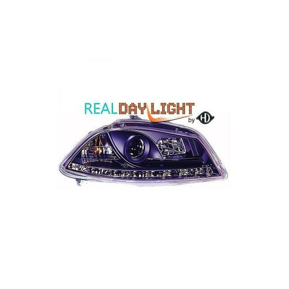Lhd Projector Led Drl Headlights Headlamp Pair Clear Seat Ibiza 02-08 Black 4052355277855