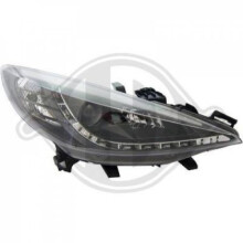 LHD Projector Headlights Pair LED Dragon DRL Lights Clear Black Peugeot 207 06-12