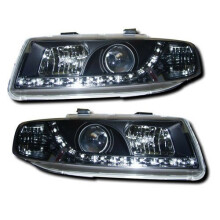 Black DRL-Look Devil Eye Headlights Lamps For Seat Leon Toledo 1999 To 2005