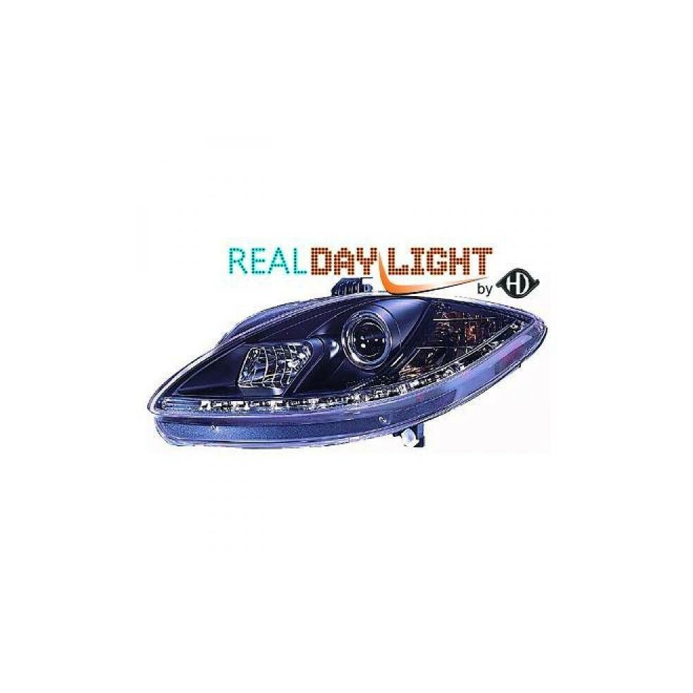 Lhd Projector Led Drl Headlights Pair Clear Seat Toledo Leon Altea 04-09 Black 4052355200310