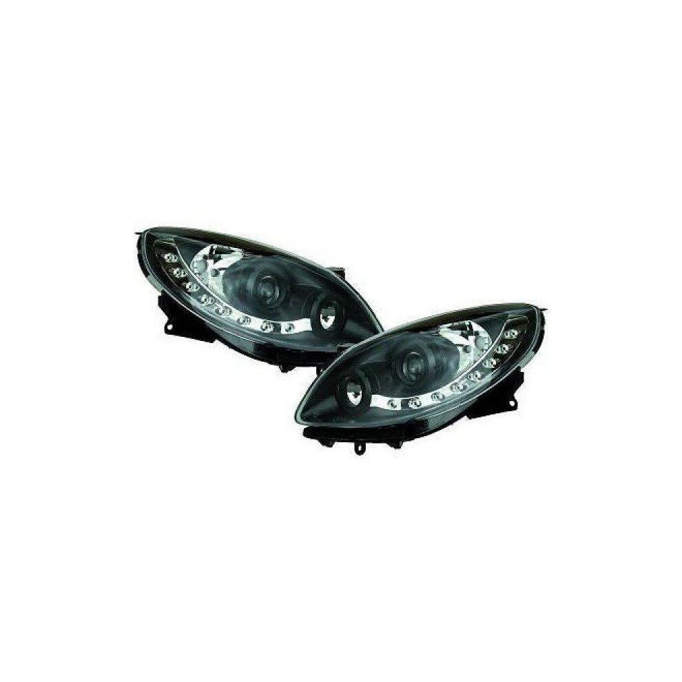 Lhd Projector Headlights Pair Led Dragon Drl Lights Clear Renault Twingo 07-11 Black 4052355143570