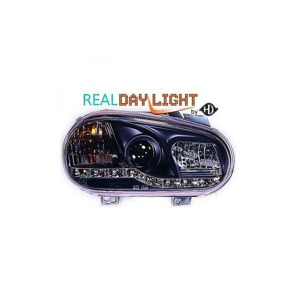 Lhd Projector Led Drl Headlights Headlamp Pair Clear Vw Golf Iv 97-03 Black 4052355278289