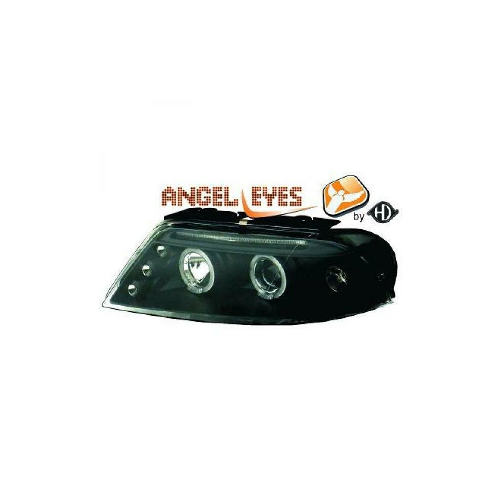 Lhd Projector Headlights Pair Angel Eyes Clear Vw Passat Typ3bg 00-05 Black 4052355091925