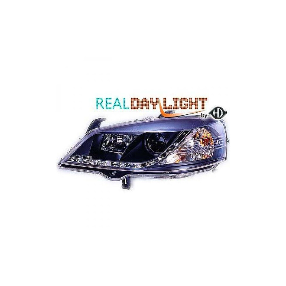 Lhd Projector Led Drl Headlights Headlamp Pair Clear Vauxhall Astra G 97-04 Black 4052355062130