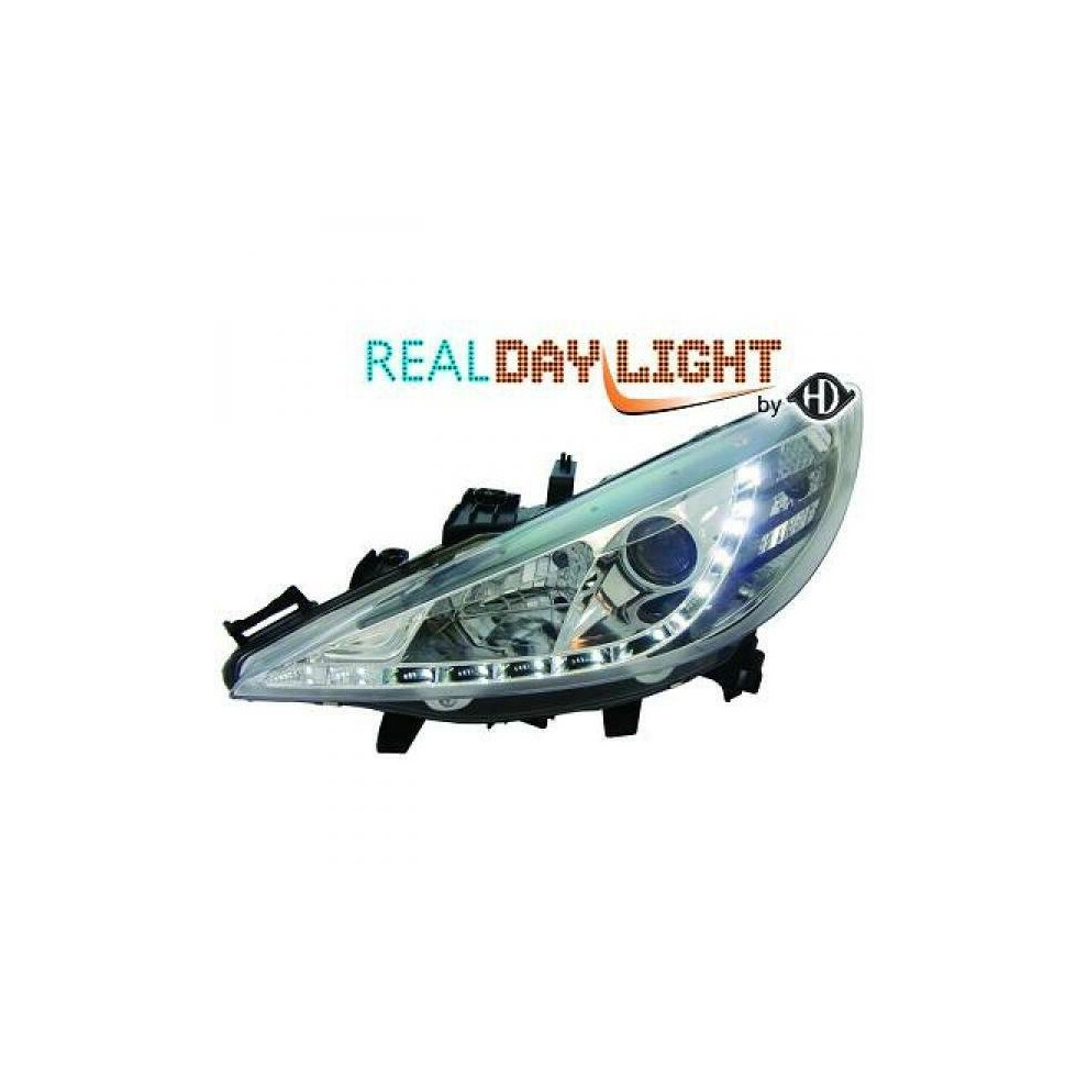 Lhd Projector Led Drl Headlights Headlamp Pair Clear Chrome Peugeot 207 06-12 4052355269089