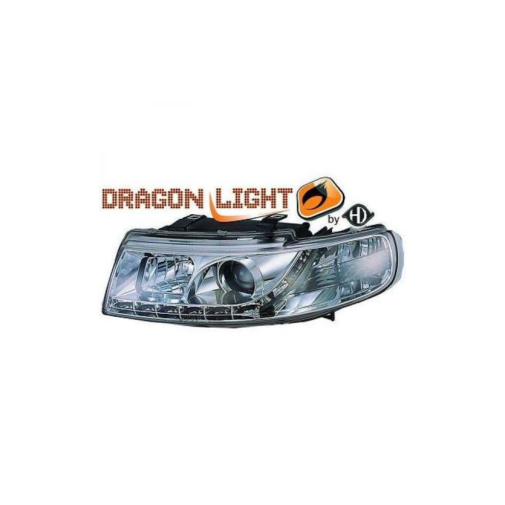 Lhd Projector Headlights Pair Led Dragon Drl Lights Clear Chrome Seat Toledo Leon 99-04 4052355198808