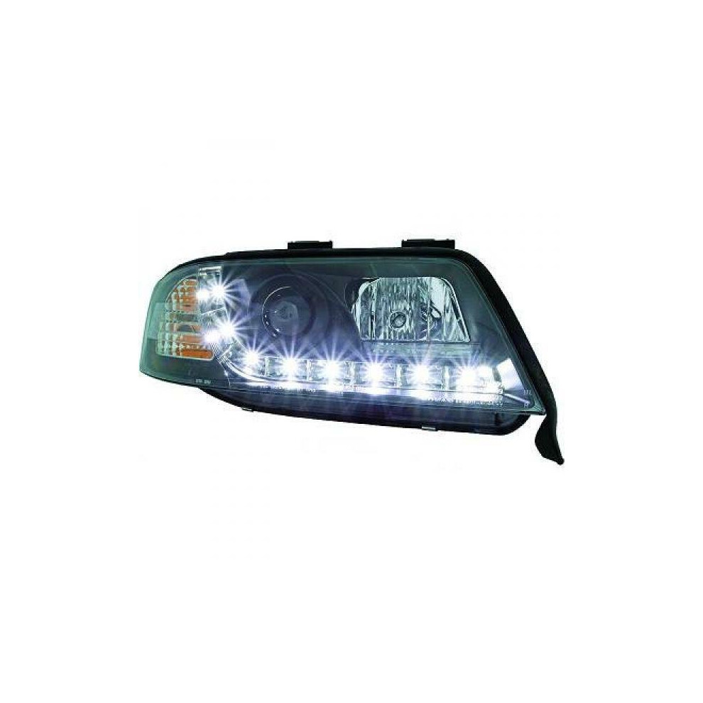 Lhd Projector Headlights Pair Led Dragon Drl Lights Clear Audi A6 Typ 4B 97-01 Black 4052355006486