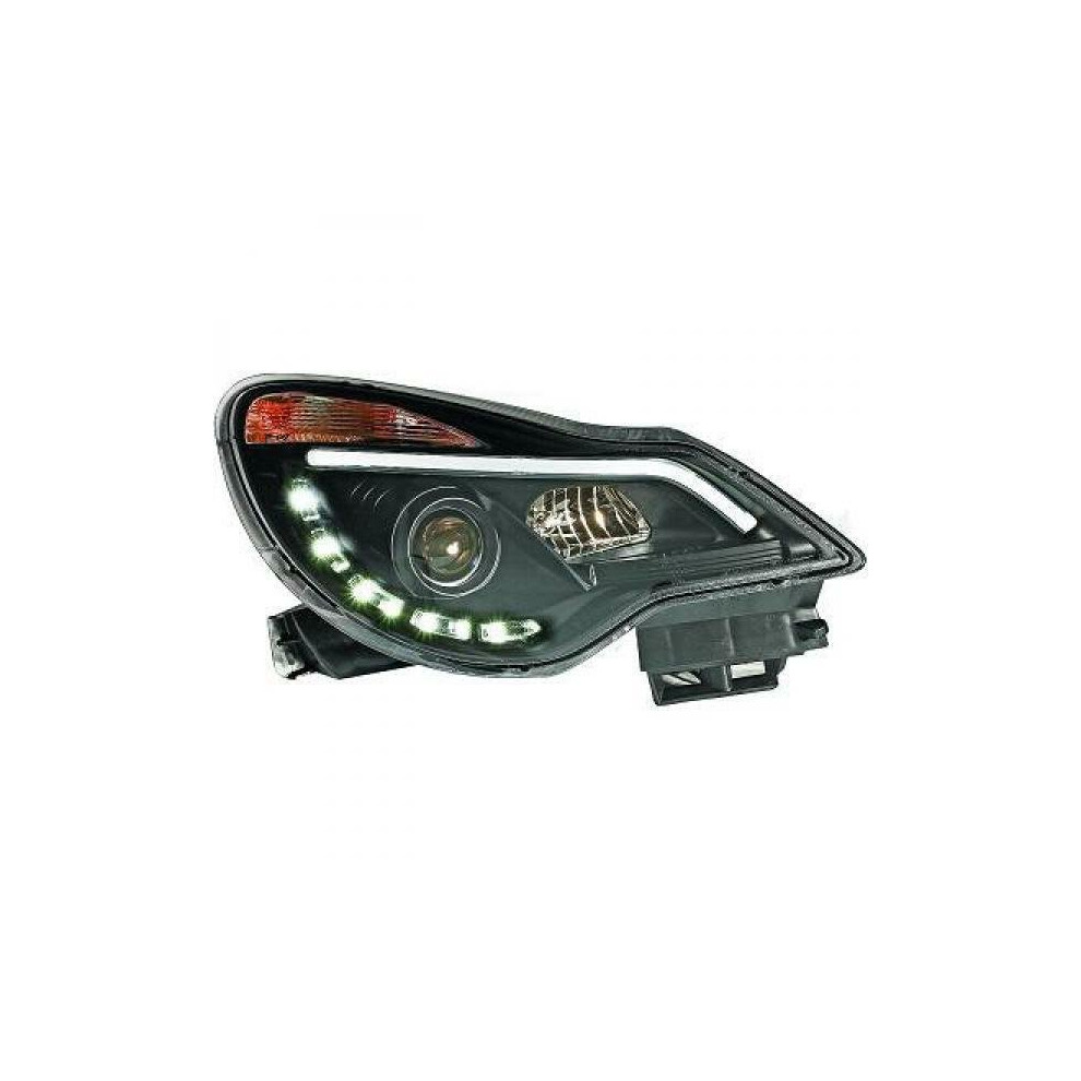 Lhd Projector Headlights Pair Led Lightbar Drl Clear Vauxhall Corsa D 11-On Black 4052355395931