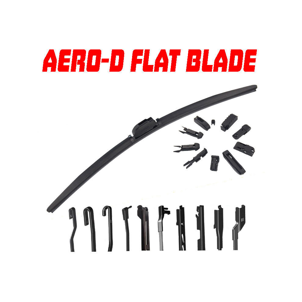 Aero-D Flat Wiper Blade Windscreen Multi Fitting Side Pin Pinch Tab All Sizes-image-OPC-P5FQXDF-NEW