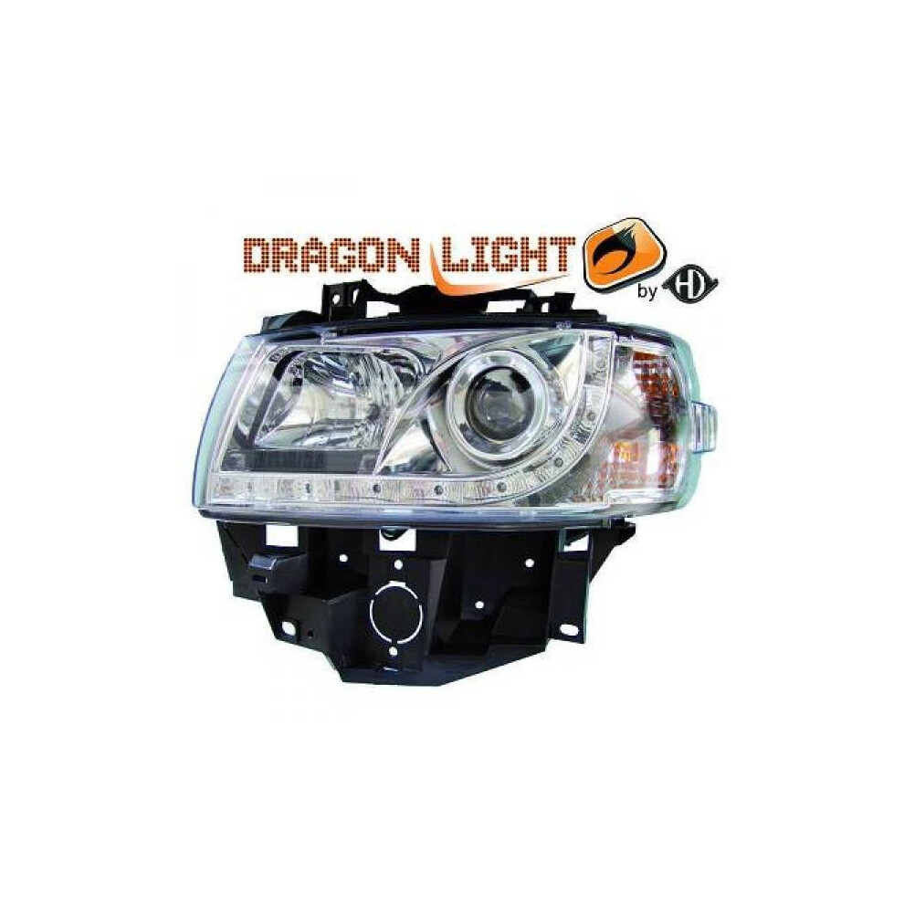 Lhd Projector Headlights Pair Led Dragon Drl Lights Clear Chrome Vw T4 Caravelle 96-03 4052355095312