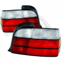 Back Rear Tail Lights Pair Set White BMW 3 Series E36 Saloon 90-99