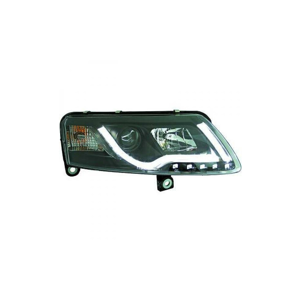 Lhd Xenon Headlights Pair Led Lightbar Drl Clear Audi A6 Typ 4F2 4F5 04-08 Black 4052355325594