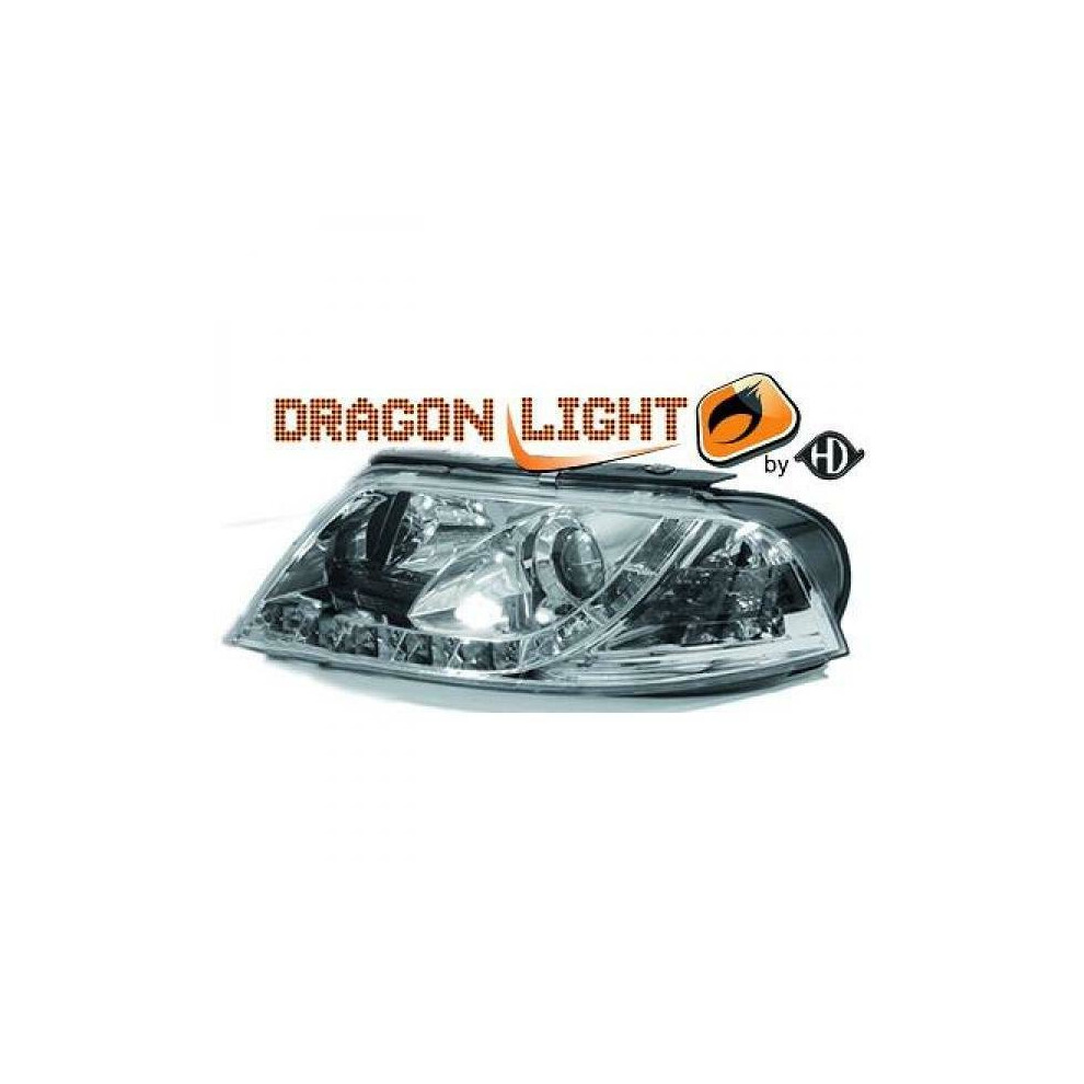 Lhd Projector Headlights Pair Led Dragon Drl Lights Clear Chrome H1 H1 Vw Passat 00-05 4052355091871