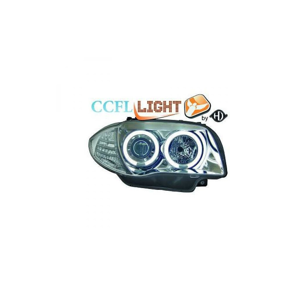 Lhd Projector Ccfl Headlights Pair Clear Chrome Bmw 1 Series E81 E87 04-11 4052355026842