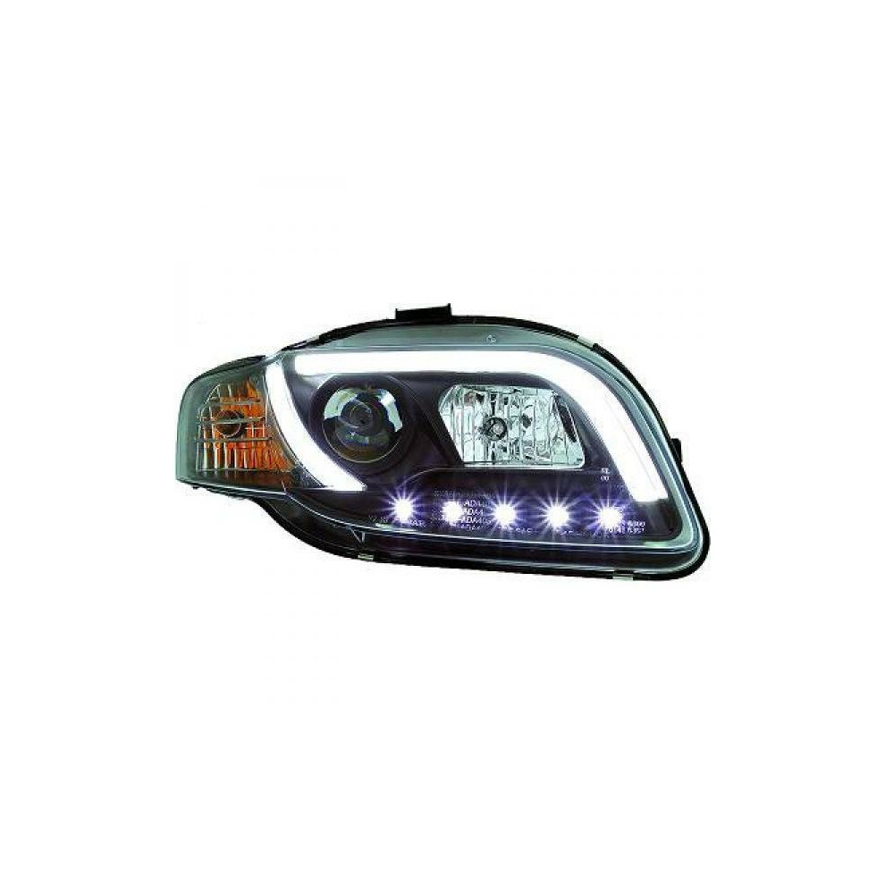 Lhd Projector Headlights Pair Led Lightbar Drl Clear Audi A4 Avant 8E 04-07 Black 4052355350978