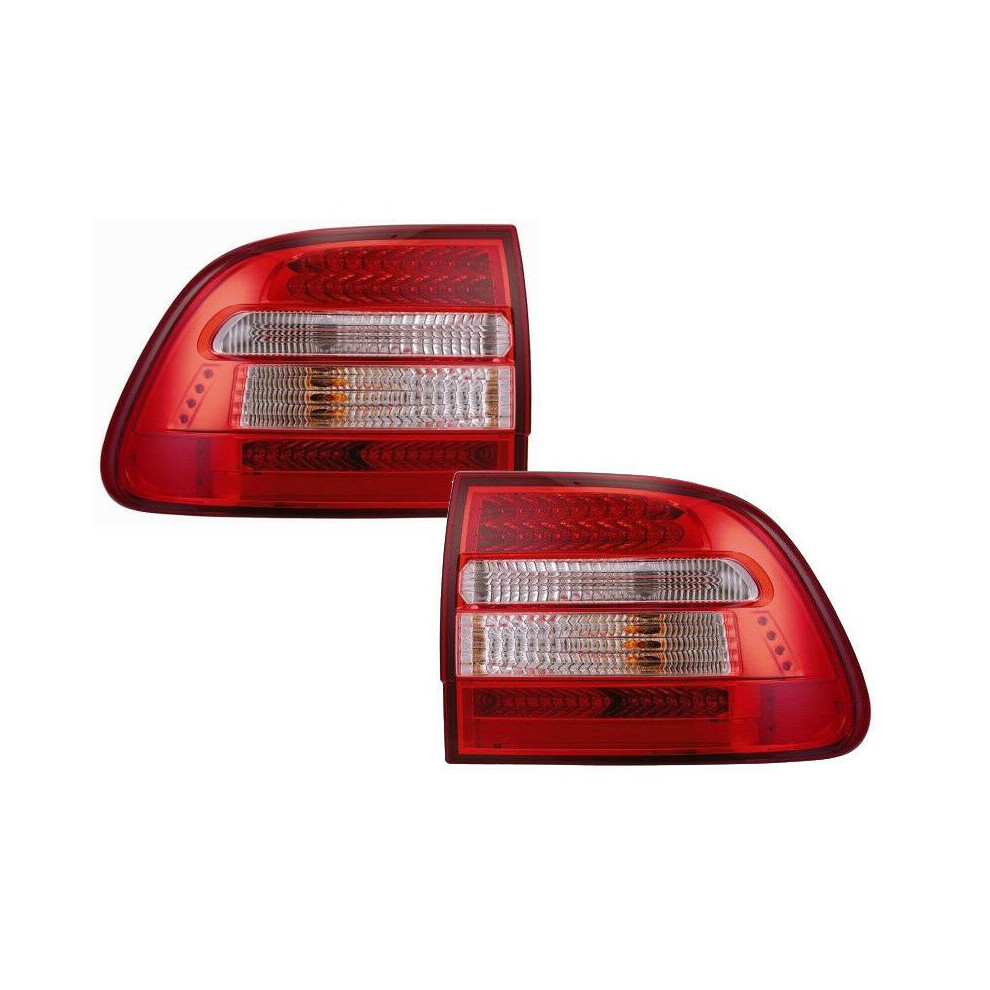 Back Rear Tail Lights Lamps -Clear Led Pair For Porsche Cayenne 03-06 - On Red 4250929706040