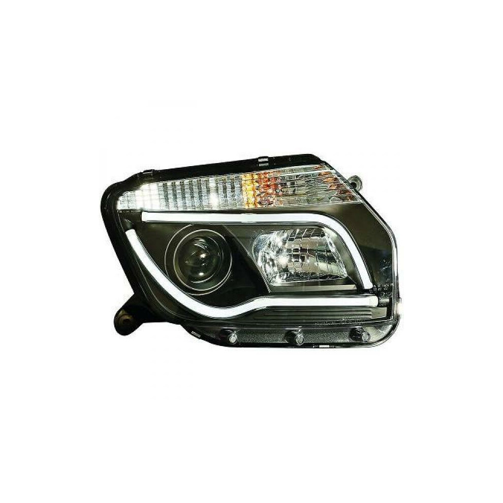 Lhd Projector Headlights Pair Led Lightbar Drl Clear Dacia Duster 10-14 Black 4052355380401