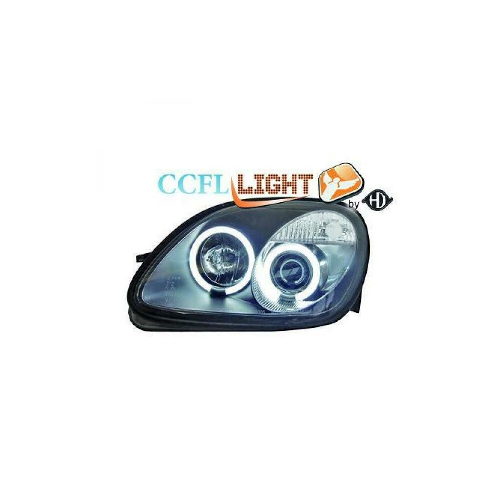 Lhd Os Ns Ccfl Projector Headlights Pair Clear For Mercedes Slk R170 96-04 Black 4052355049438