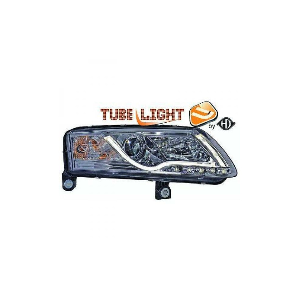 Lhd Xenon Headlight Pair Led Lightbar Drl Clear Chrome Audi A6 Typ 4F2 4F5 04-08 4052355325587