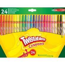 Crayola Twistable Crayons (Pack of 24) 52-8501 - Twist-Up, No Sharpening, Clear Barrels, Assorted Colors