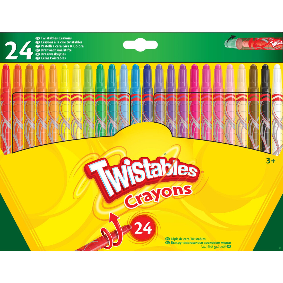 Crayola Twistable Crayons (Pack Of 24) 52-8501 - Twist-Up, No Sharpening, Clear Barrels, Assorted Colors Multicoloured